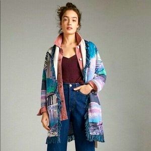 Anthropologie Moira Fringed Cardigan Sweater NWT S $228 Aldo Martins